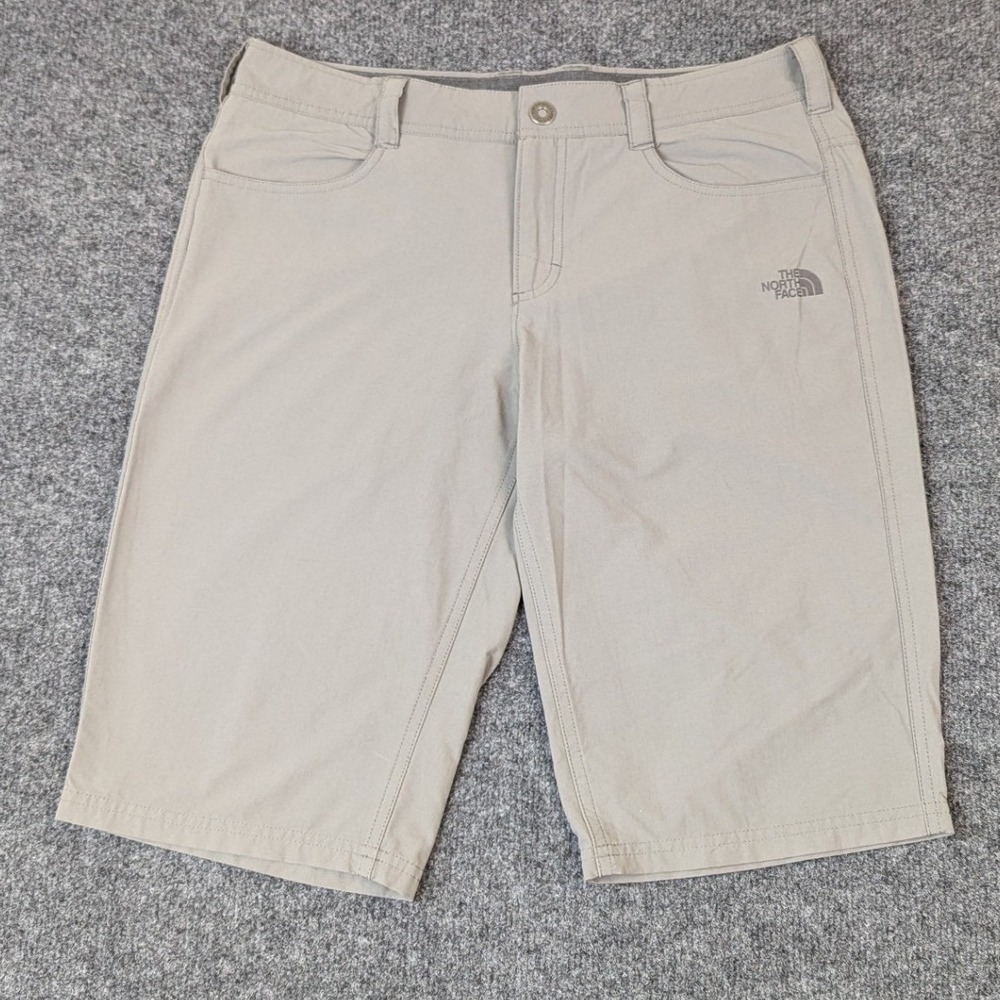 The North Face Womens Tan Hiking Shorts 8 Nylon Stretch Outdoor Trekking